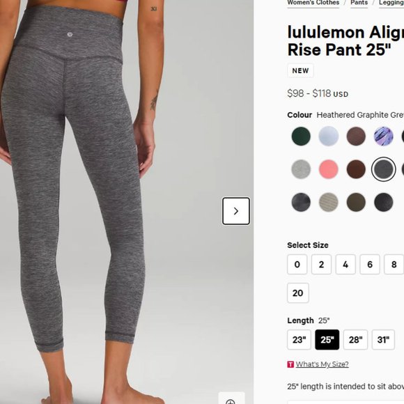 NWOT LULULEMON Align™ High-Rise Pant 25" Heather Gray - Picture 4 of 7